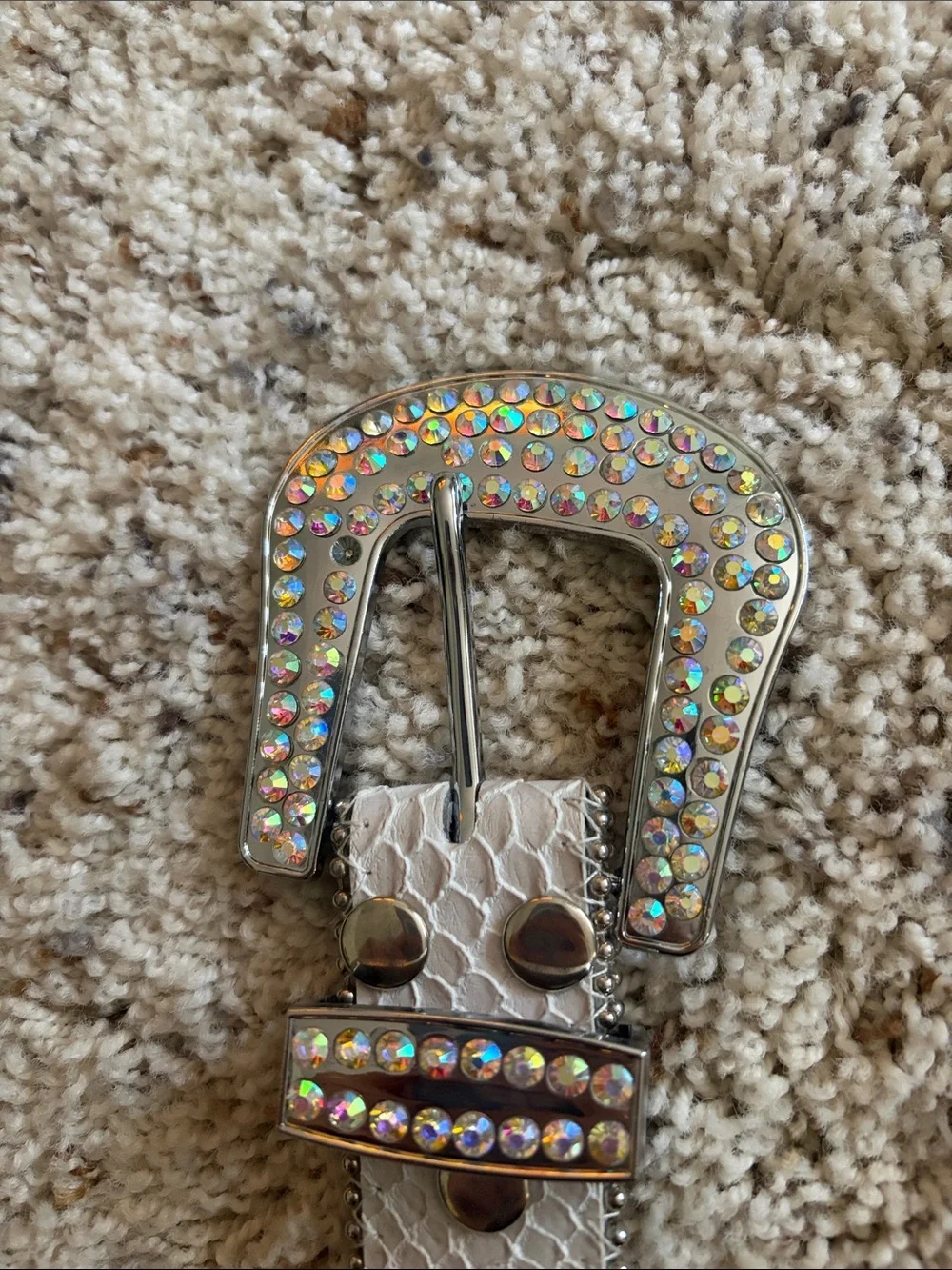 Boutique Crystal Embellished Silver Women's Cowgirl Belt